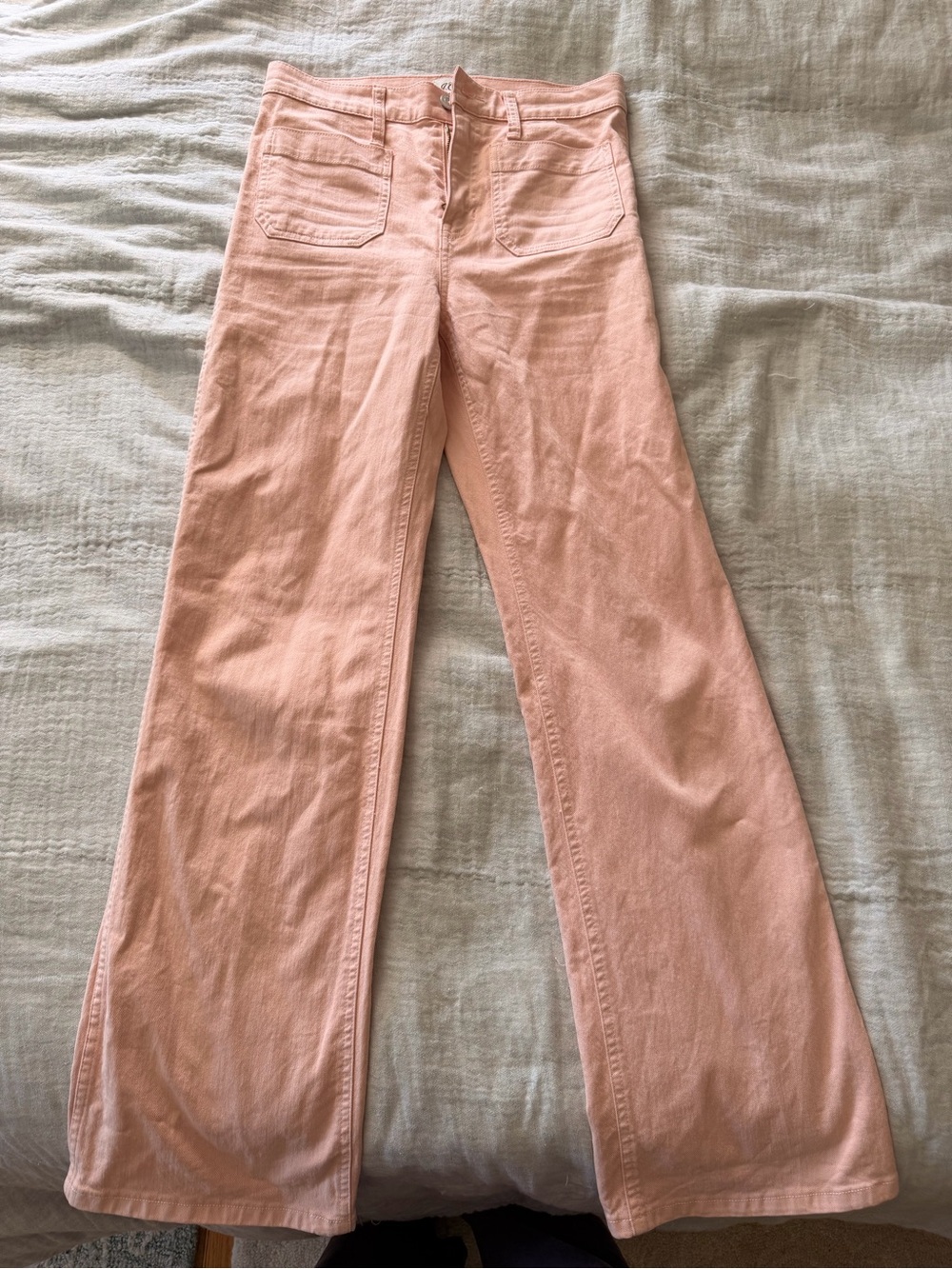 J. Crew High-Rise Wide-Leg Jeans in Dusty Pink